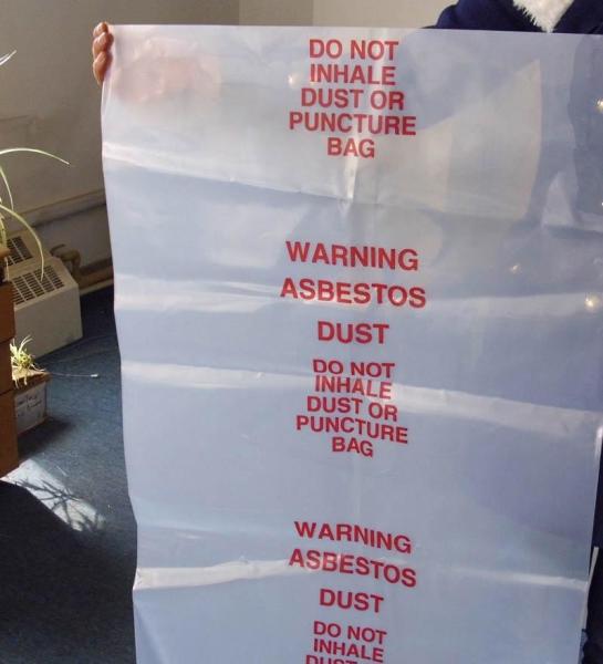 PE Asbestos Trash bag, PE asbestos waste bags 150microns thickness, Deposioble