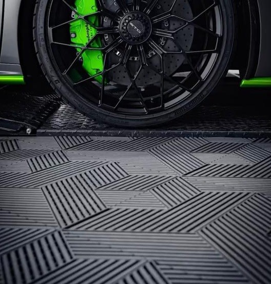 garage floor tilesing Tiles Stain Oil and Chemical Resistant