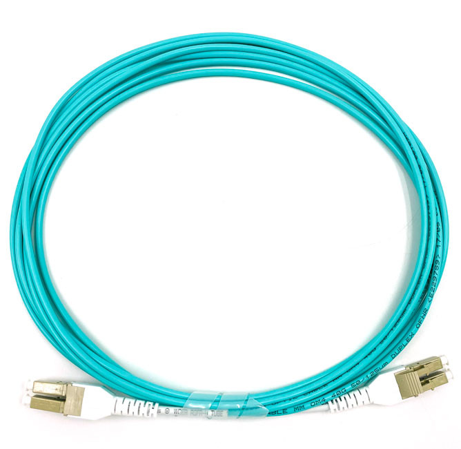 OM4 OFNR PVC LSZH 2.0mm Fiber Optic Patch Cord Duplex LC To LC