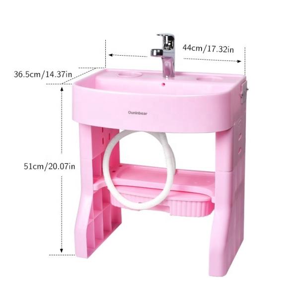 White Pink Baby Sink Bath Tub Infant Sink Tub Customized For 1-5 Years Old Kids