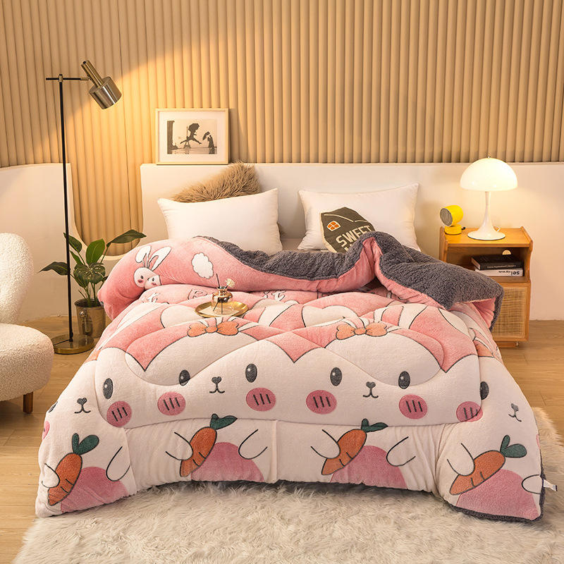 Sample Sustainable Super Soft Warm Cozy Winter Quilt Double Sided Soft Velvet Comforter