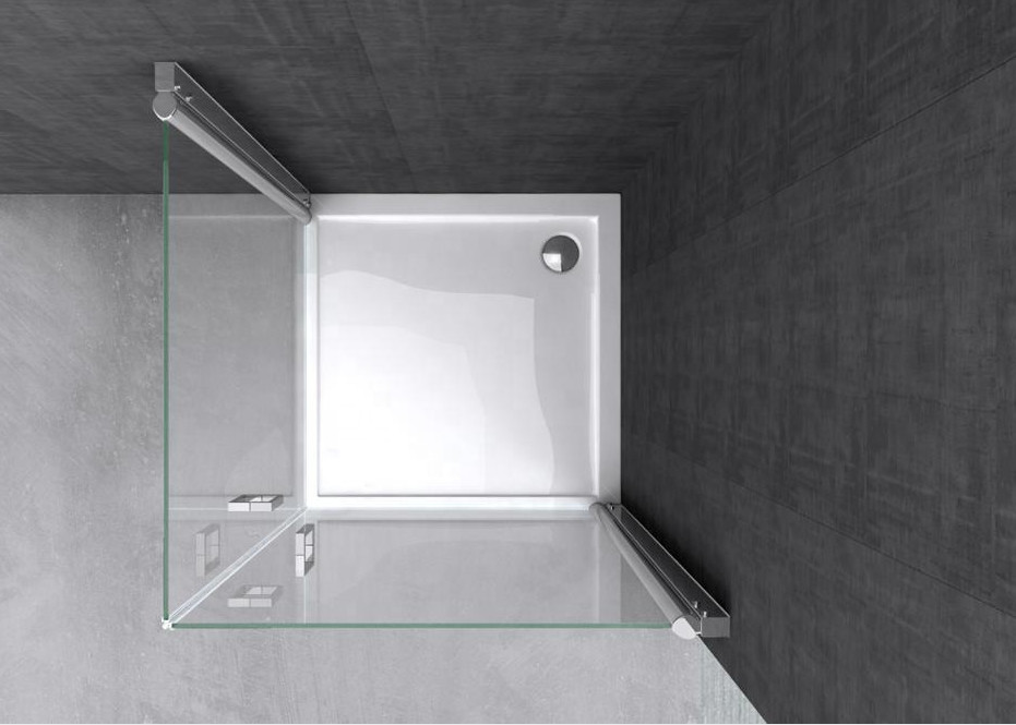 Corner Glass Shower Cabinet Square Shaped Spray Paint With Screen