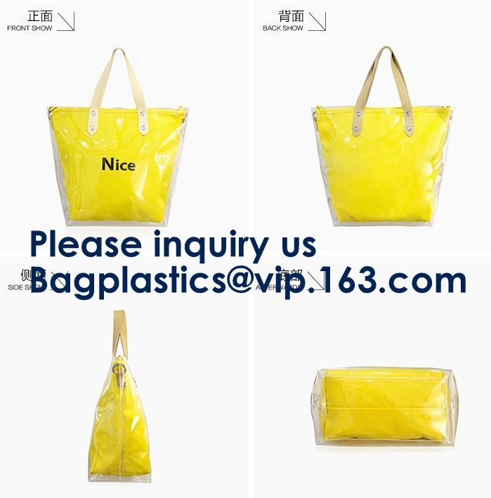 Fashion Ladies Rainbow Hologram Laser PVC Handbag Beach Shoulder Bag Shopping Tote Bag For Women