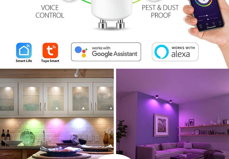 2700K-6500K GU10 Smart Bulb 450lm Smart Led Spotlight 5W For Bedroom