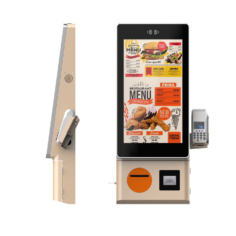 Customizable Appearance Self Ordering Kiosk with Barcode Scanner and Thermal Printer