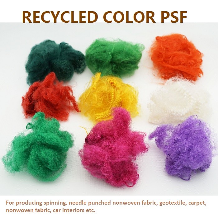 5D x 102mm Recycled Polyester Staple Fibre For Wool Spinning