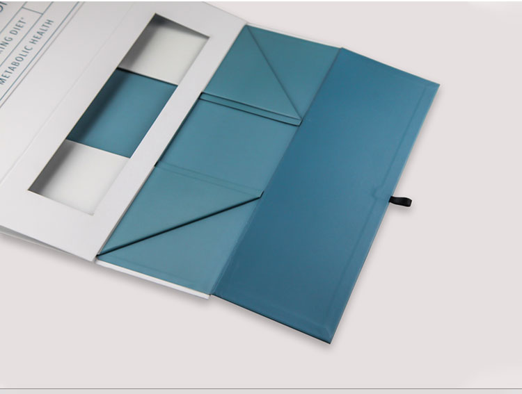 Folded 1200g Cardboard Magnetic Gift Box Mailer With Ribbon Closure Book Style