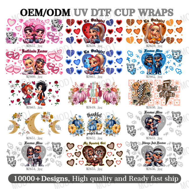 Valentine'S Day UV DTF Transfers For Cups Wraps Custom Logo Libbey Glass Tumbler