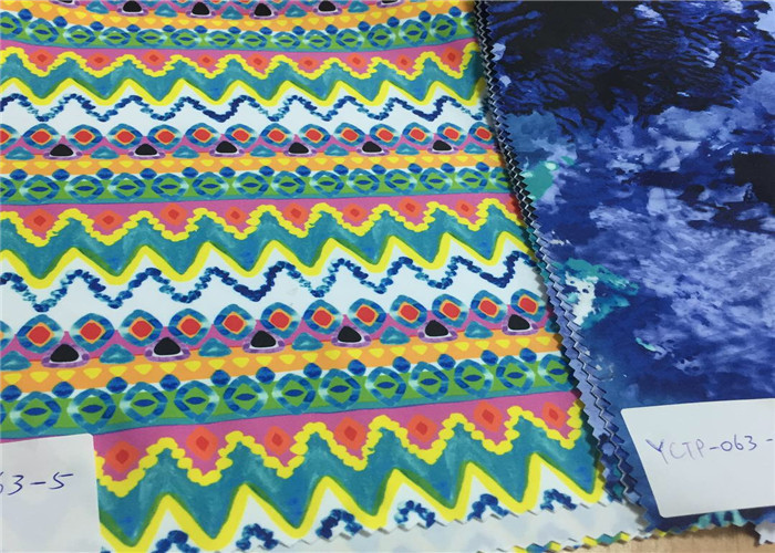 Semi Dull Polyester Woven Fabric , Vanish Patterned Polyester Lycra Fabric