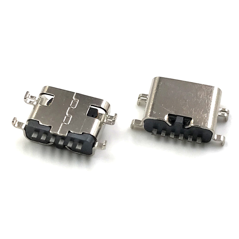 6 Pin USB C Female Connector Sink 0.8mm PCB Mount Type 3.0 Jack