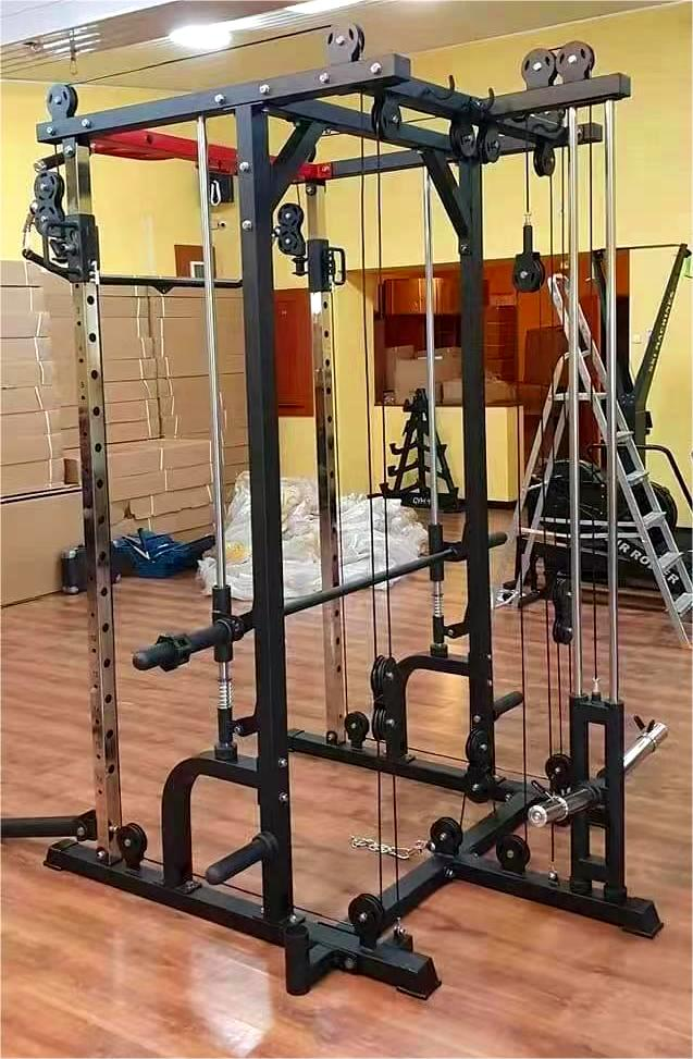 Workout Equipment Weight Bench Rowing Leg Press Multi Function Smith Machine With Weight Stack