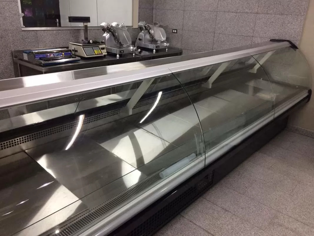 Butchery Equipment Commercial Fresh Meat Display Showcase With Glass Cover