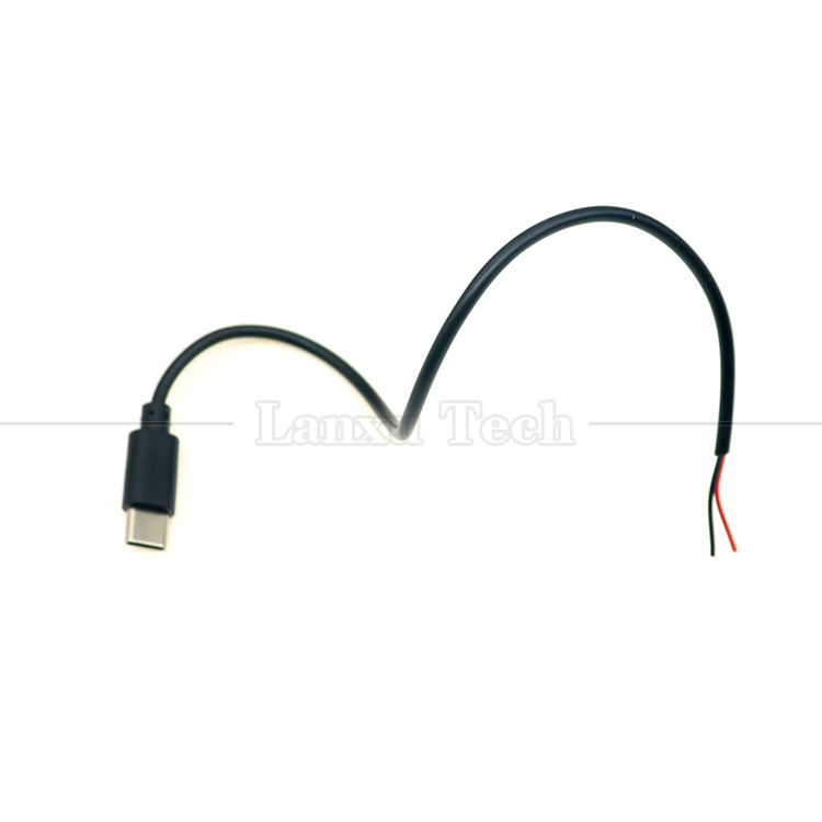 Custom Data Charging 2 4 Cores USB Type C Male Female to Stripped Open Wire End Pigtail Cable