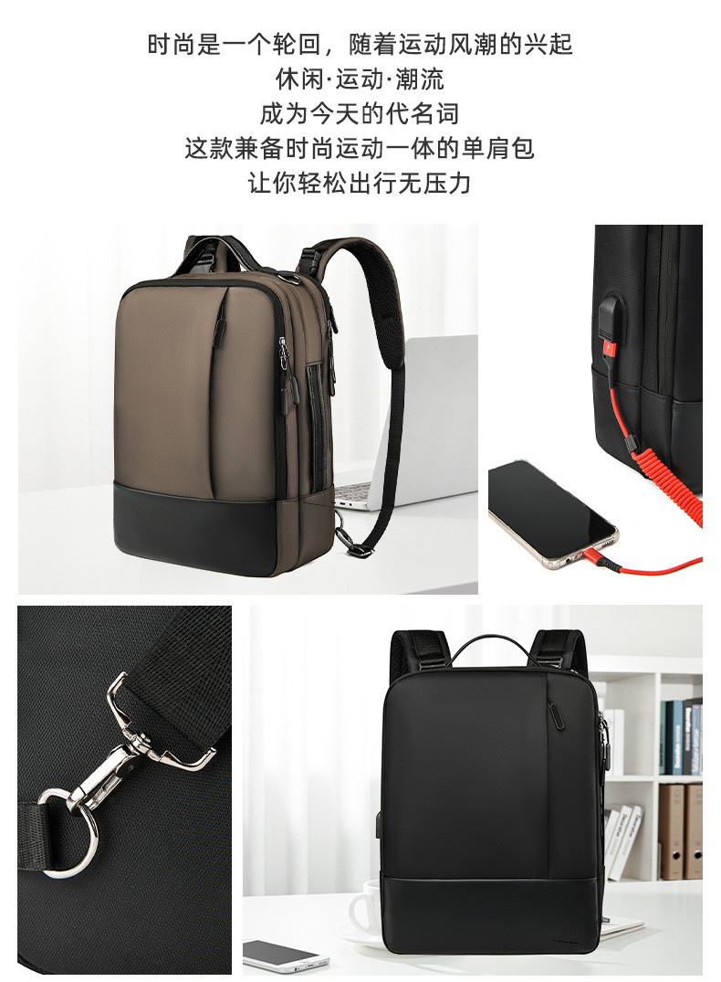 Custom wholesale travel mochilas crossbody USB laptop backpack unisex waterproof 15.6'' convertible backpack shoulder ba