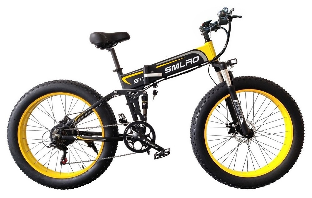 SMLRO S11 26x4.0 inch Fat Tire Folding E-Bike 1000W Motor 10.4AH Lithium Battery Electric Bike Drop Shipping Available