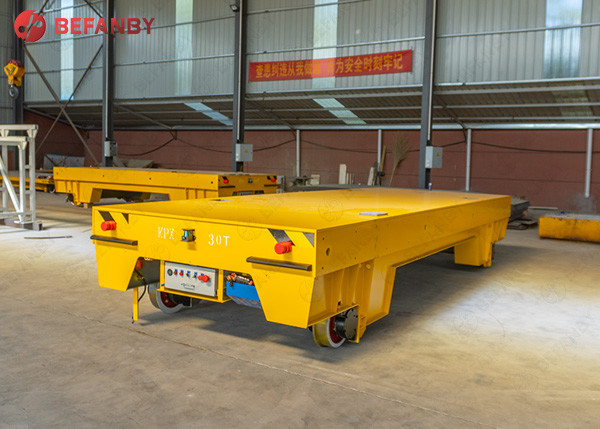 15 Tons Industrial Rail Battery Transfer Cart 20m/Min Remote Control