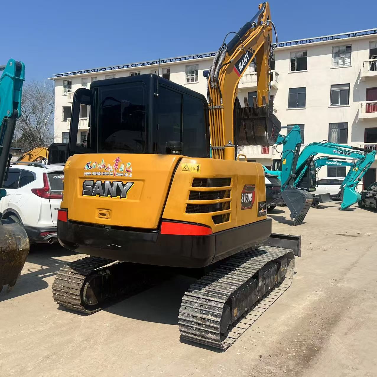 6 Ton Sany 60CPro Used Crawler Excavators Small Construction Equipment With 0.21m³ Bucket Capacity