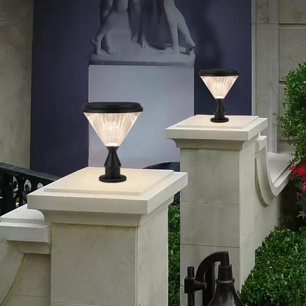 Landscape Sensor Yard Garden Fence Led Post Lamp Outside Pole 5V 4.5W 26x26x25cm