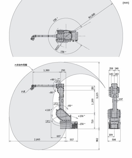 6 Axes Kawasaki Robot Arm Approx. 20kg 2665mm Online Support For Advanced Applications
