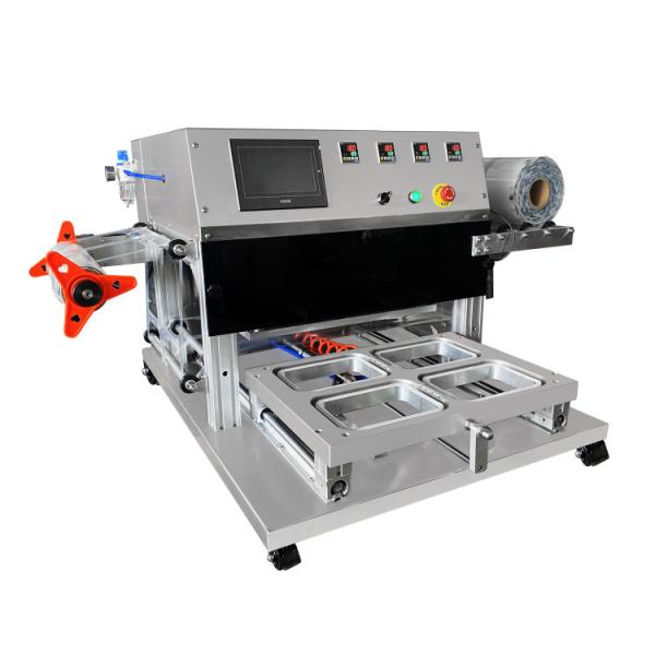 Hygiene Pneumatic Operation Chicken Salad Food Tray Sealing Machine Food Tray