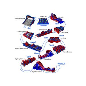 Giant Inflatable Obstacle Challenges Extreme Insane Inflatable 5k Run Race