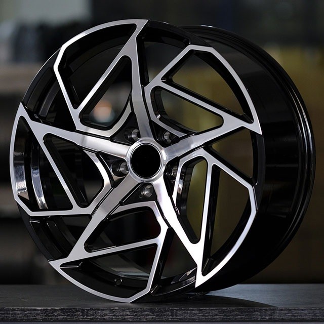 Staggered Satin Black/Machine Face model forged wheels for sale