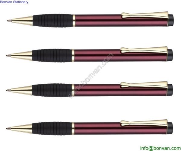 Aluminum logo printed metal pen wholesale metal ballpoint pen bulk buy from