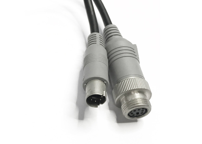 Mini DIN 4 Video Inputs Metal Plug Trailer Camera Cable