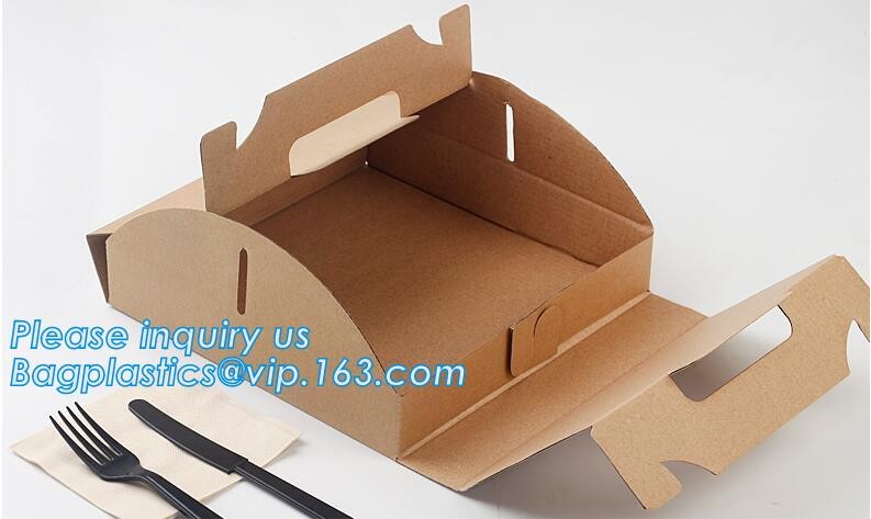 Cheap Cardboard foldable kraft paper lunch box with window,Lunch noodle fast food kraft paper box by customized logo pri