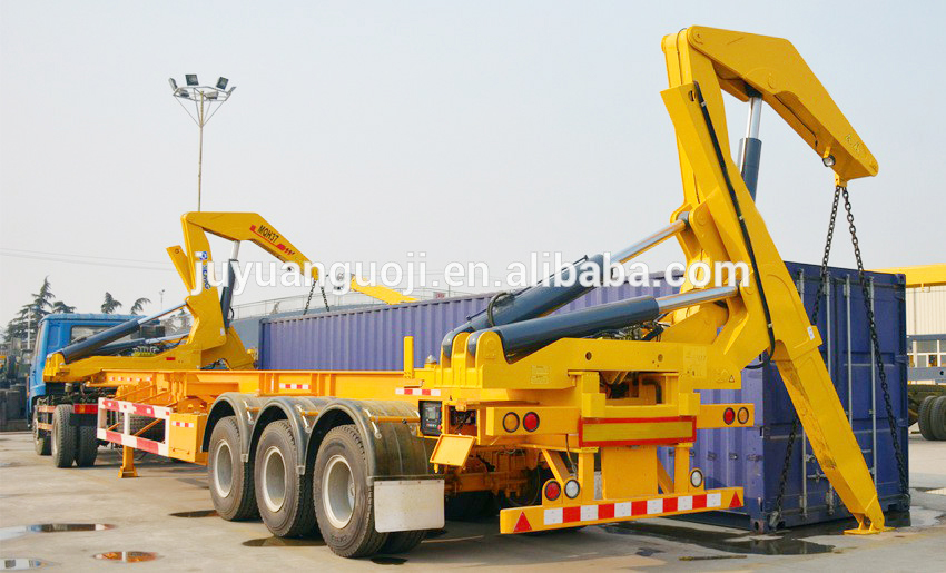 37tons 40ft Container Self Side Loader Side Lifting Container Semi Trailer with Hydraulic Crane