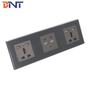 Smart Media Hub With Bluetooth , Multi Function Wall Socket Plates