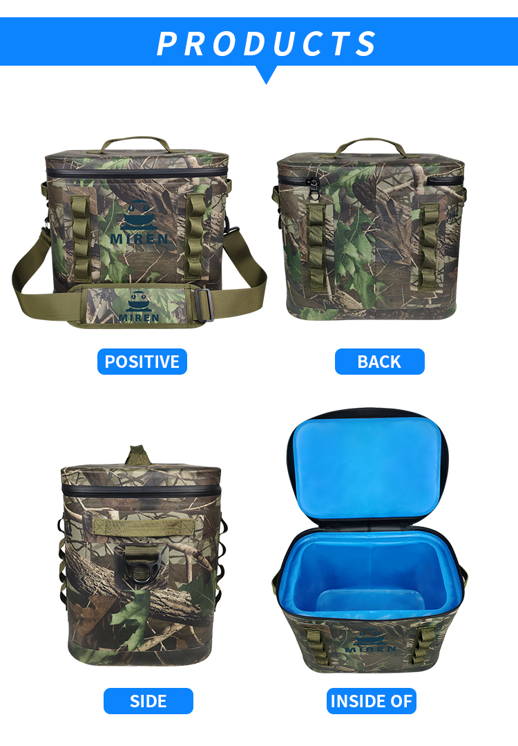 Camouflage Color 20L Cooler Bag Durable Square Shape Waterproof