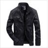 Buy cheap oem wholesale uniform fleece waterproof high quality leather men's winter coat from wholesalers