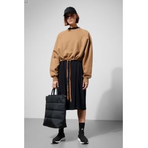 Simple Design Inner Blanket Cropped Drawstring Sweatshirt