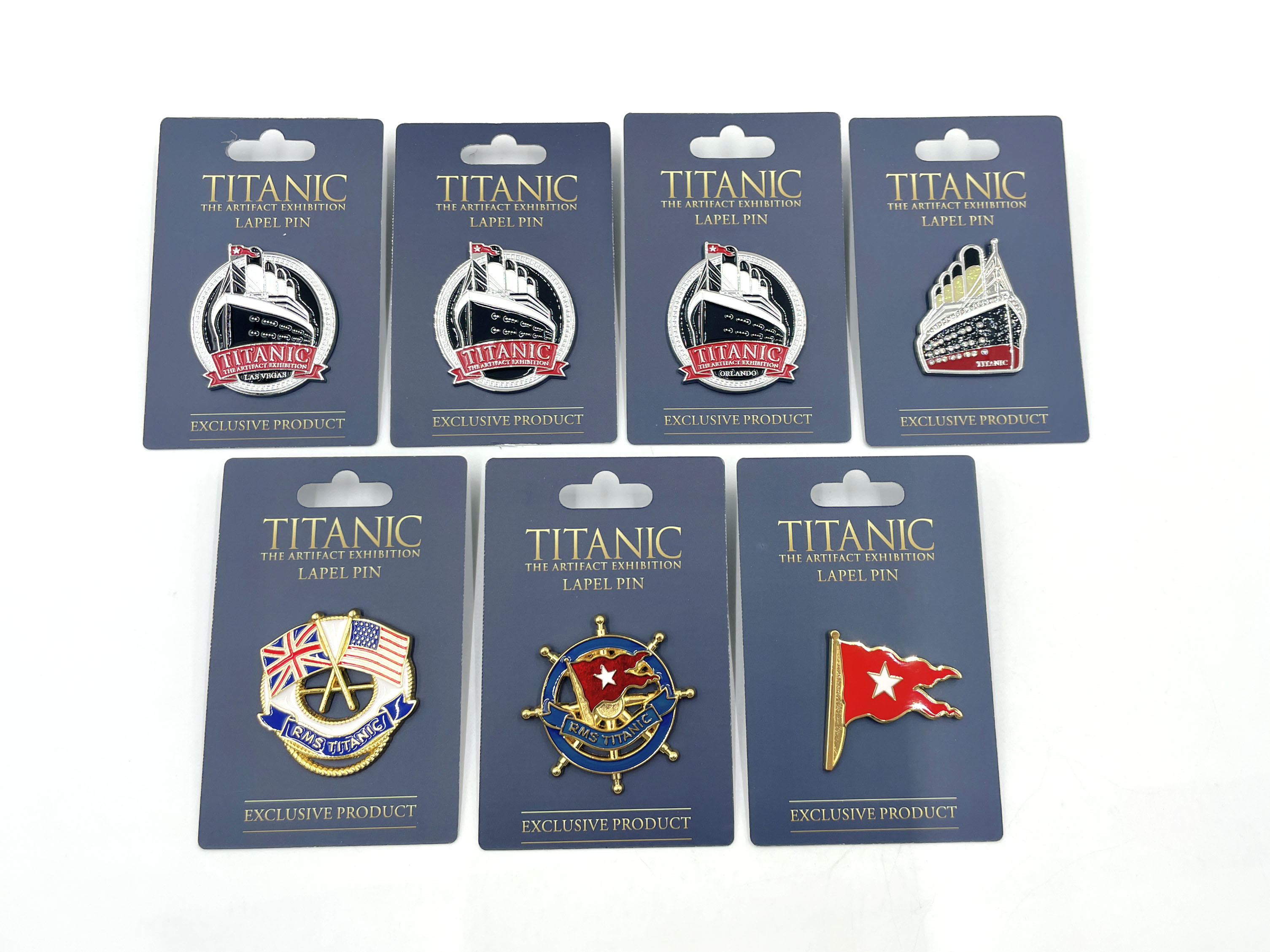 Titanic Legacy Artisan Crafted Lapel Pin Ship Wheel Vibrant Red Flag Soft Enamel