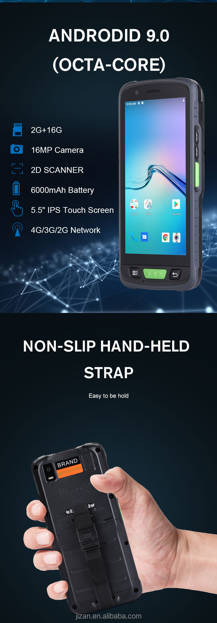 Industrial handheld pc pda QR Code Scanner Android 9.0 Software Development Kit