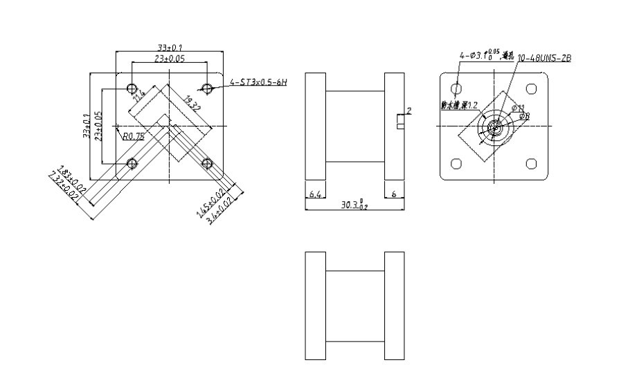 Double Ridge Waveguide To Coax Adapter