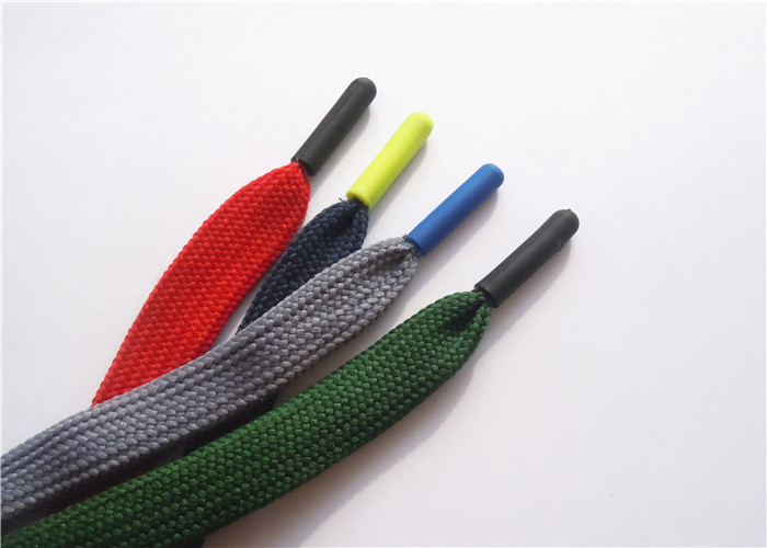 Custom Print Nylon Polyester Flat Shoe Laces With Plastic Tip