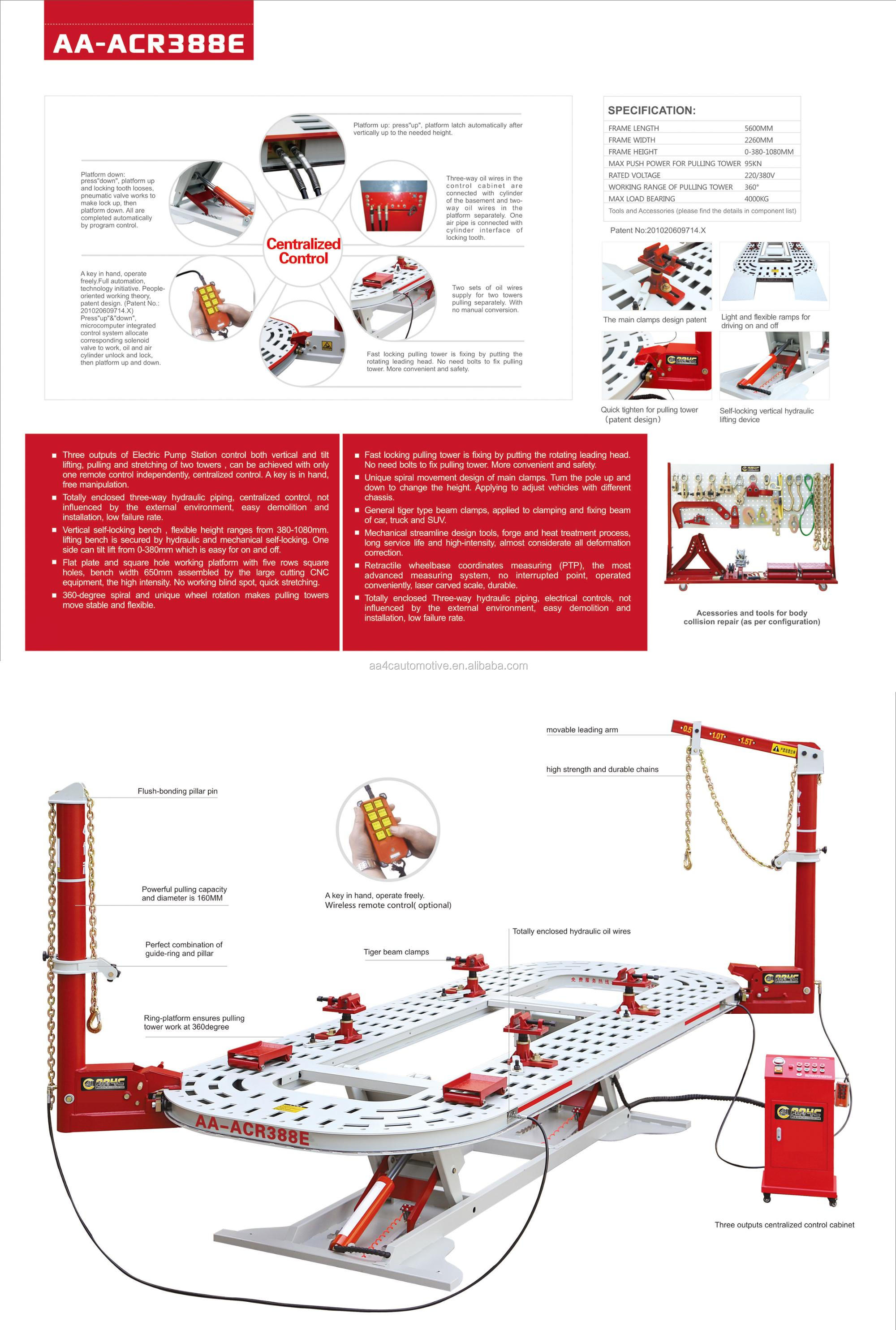 Auto frame rectifier car chassis straightener auto collision repair system centralized control AA-ACR388E