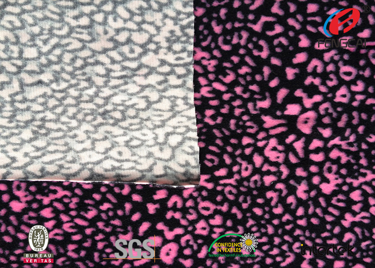 Soft Flower Print Polyester Spandex Velvet Fabric For Baby Blanket 220gsm