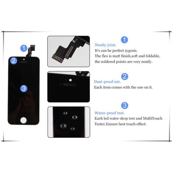 LCD display sreen replacement for iphone 5s, touch screen digitizer glass for iphone, for iphone 5s screen