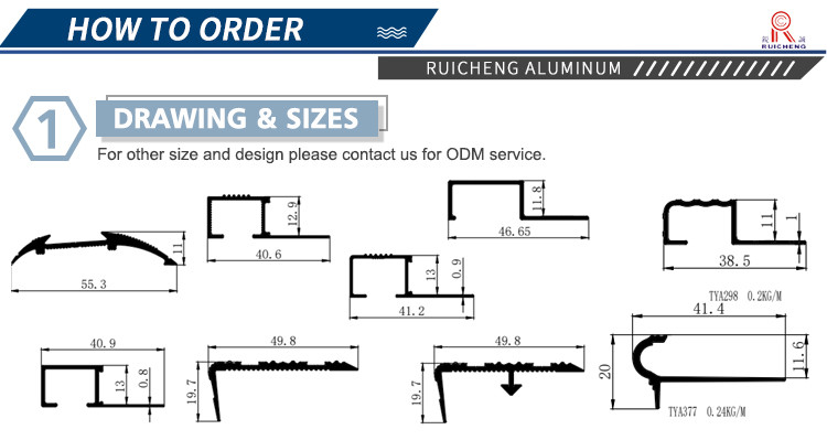 Bullnose Aluminum Step Edge Trim Anodized Extruded Aluminum Stair Nosing