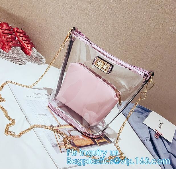 Gift bag clear shopping bag custom PVC plastic shopping bag, shiny pvc handle shopping hand bag clear tote bags ladies h