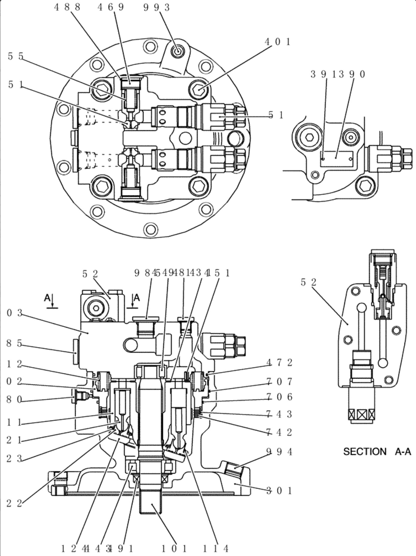 YN15V00035F1 Excavator Swing Motor For SK200-8 Kobelco Hydraulic Parts