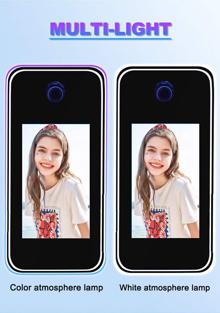 Wholesale Frame Selfie Wall Mirror Air Photo Booth Set Round Mirror 65 Inch For Events 2023 Display