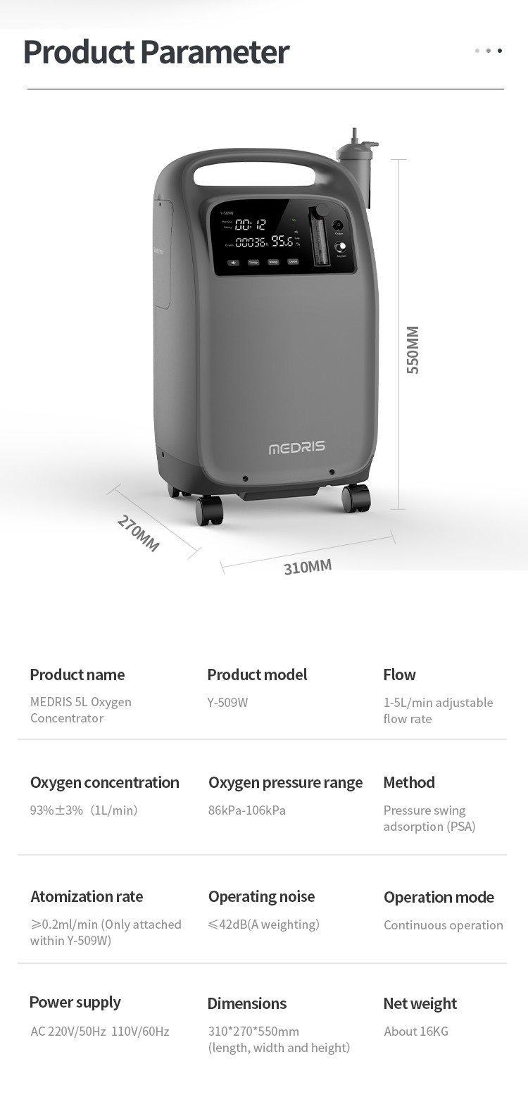 Electric Medical Oxygen Concentrator 5L High Concentration Household Oxygen Generator