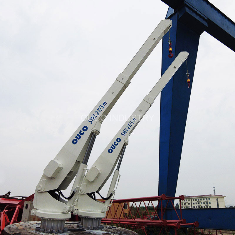 2T 5M CCS Certified Telescoping Boom Crane Yacht Pedestal Jib