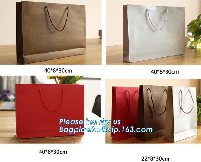 Flower carrier bag with different color customized pot plants kraft paper bag with handle,stamping logo fancy paper flow