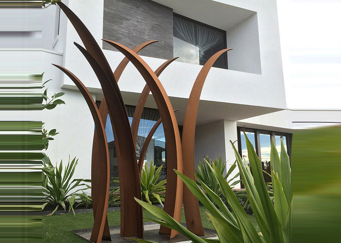 Corten Landscape Outdoor Steel Sculpture Garden Decor Rusty Naturally Finish