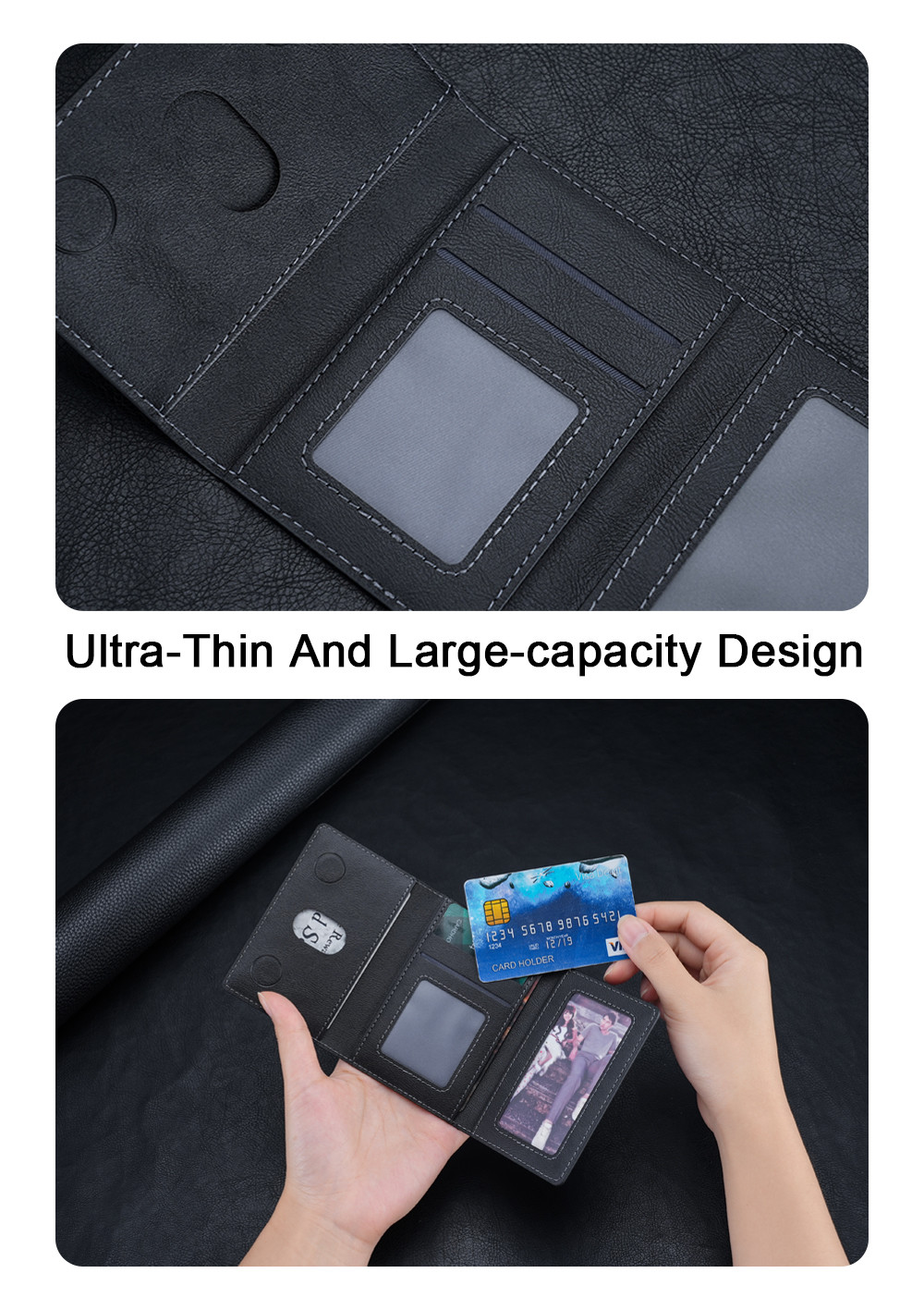 Compact Magnetic Closure Wallet With Slim Design RFID Blocking